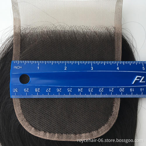 Pre Plucked Natural Hair Line 4 x 4 Virgin Human Hair Lace Closure Body Wave